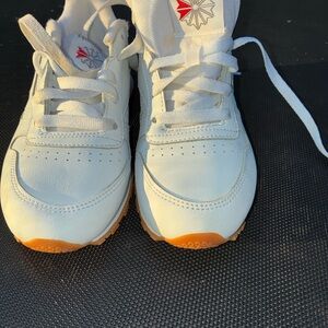 Reebok Kids White and Orange Sneakers